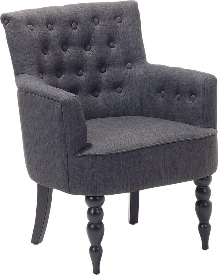 Beliani ALESUND Chesterfield fauteuil Donkergrijs Polyester