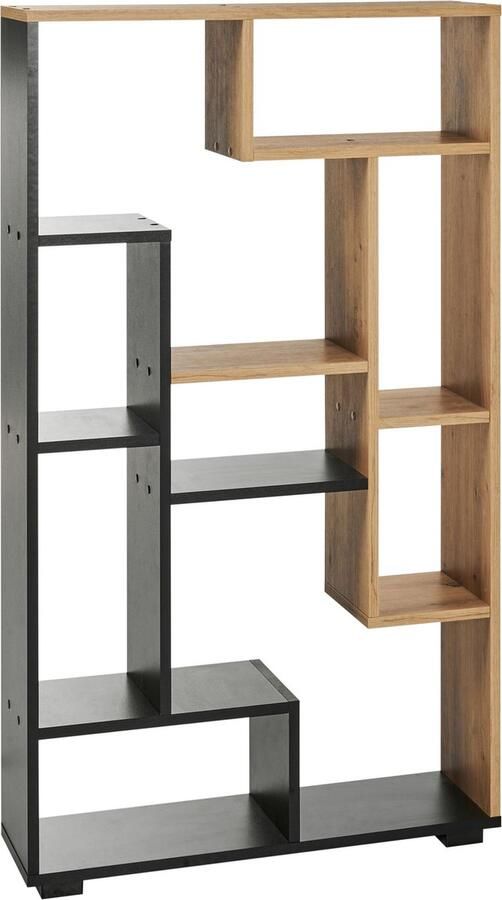 Beliani ALMA Boekenkast Lichthout Zwart Vezelplaat