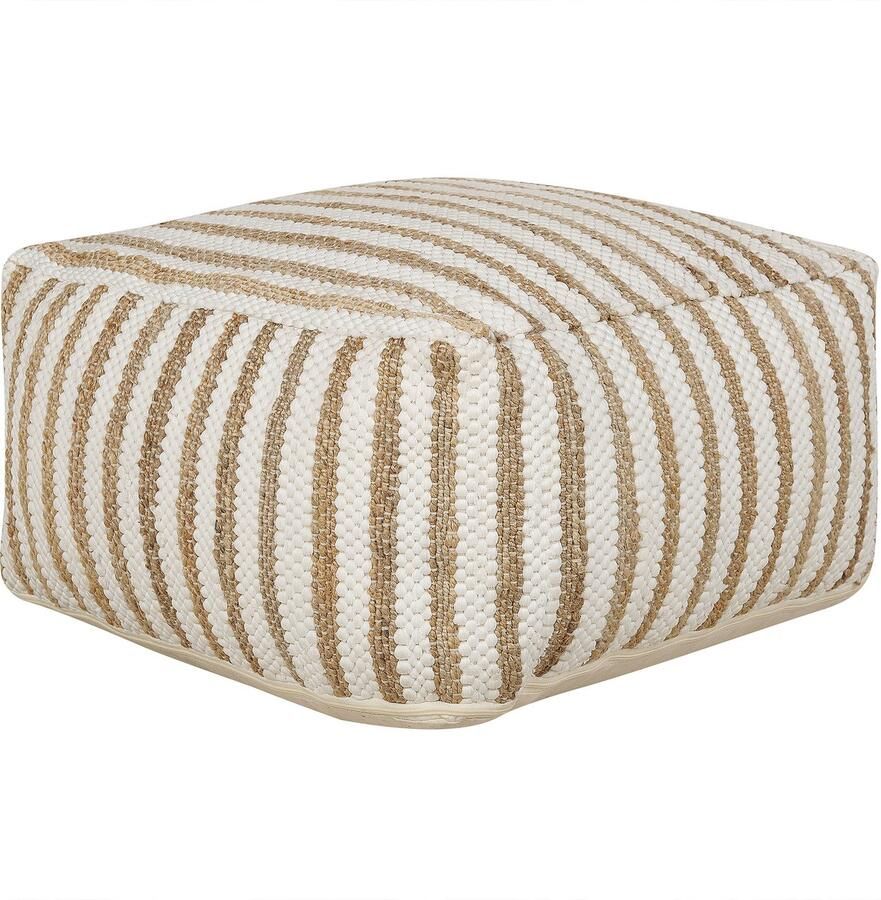 Beliani Poef ALMATTI Beige 60 cm 60 cm 30 cm