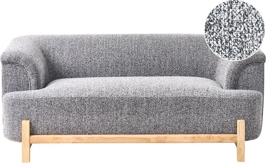 Beliani ALNOR Tweezitsbank Donkergrijs Polyester