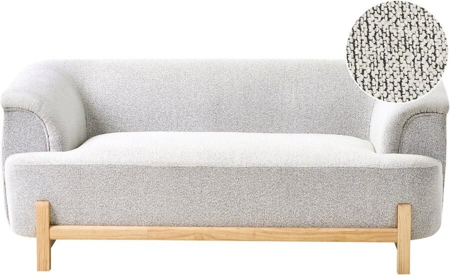 Beliani ALNOR Tweezitsbank Lichtgrijs Polyester