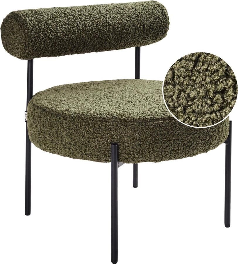 Beliani ALPHA Fauteuil Groen Bouclé
