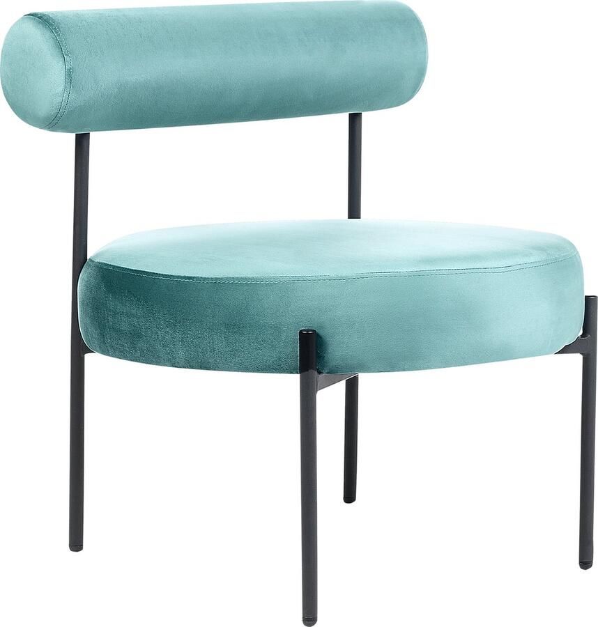 Beliani ALPHA Fauteuil Turquoise Fluweel