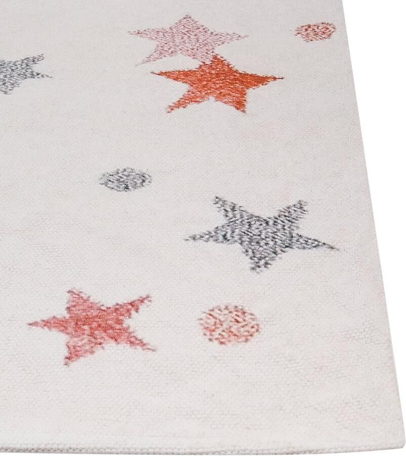 Beliani Vloerkleed katoen wit 140 x 200 cm ALPOUD