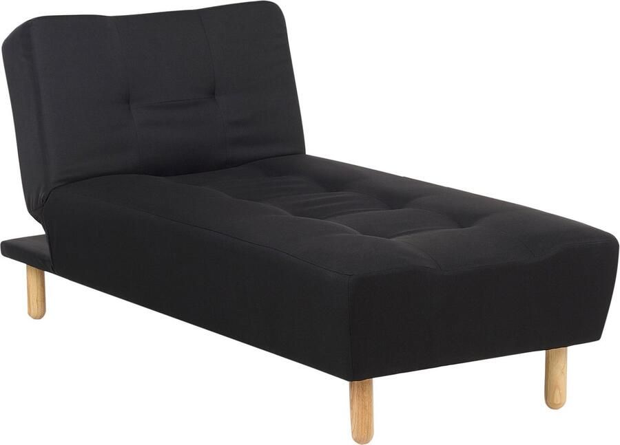 Beliani ALSTEN Chaise longue Zwart Symmetrisch Polyester