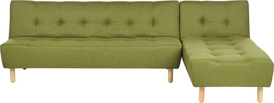 Beliani ALSTEN Hoekslaapbank Groen Linkerzijde Polyester