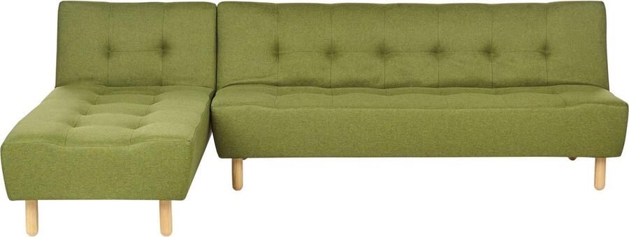 Beliani ALSTEN Hoekslaapbank Groen Rechterzijde Polyester