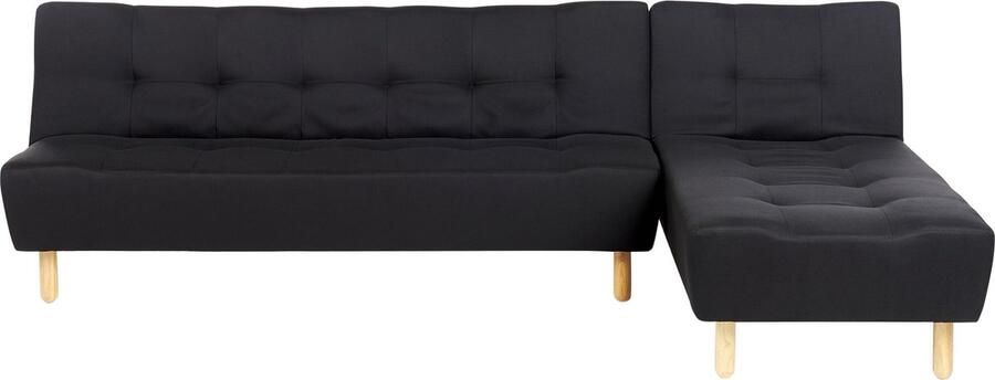 Beliani ALSTEN Hoekslaapbank Zwart Linkerzijde Polyester