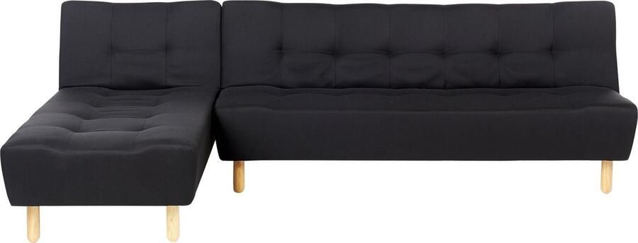 Beliani ALSTEN Hoekslaapbank Zwart Rechterzijde Polyester
