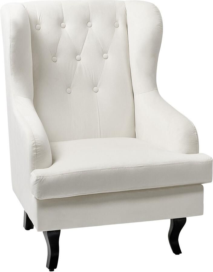 Beliani ALTA Chesterfield fauteuil Gebroken wit Polyester