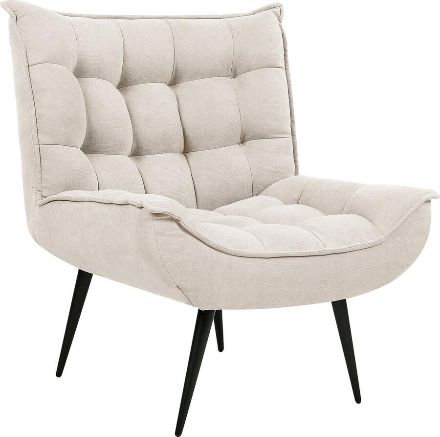 Beliani ALVESTA Fauteuil Lichtbeige Stof
