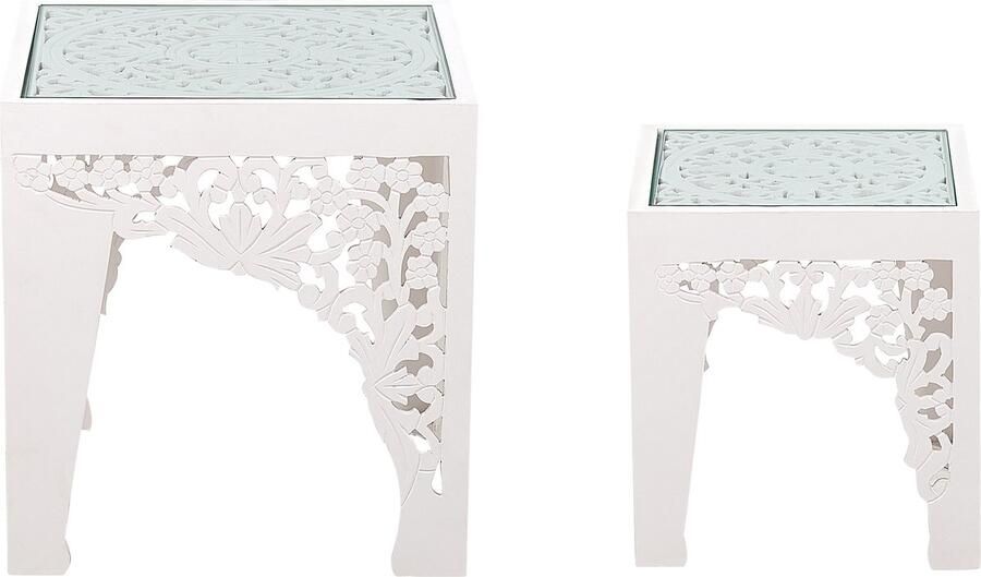 Beliani AMADPUR Bijzettafel set Wit MDF