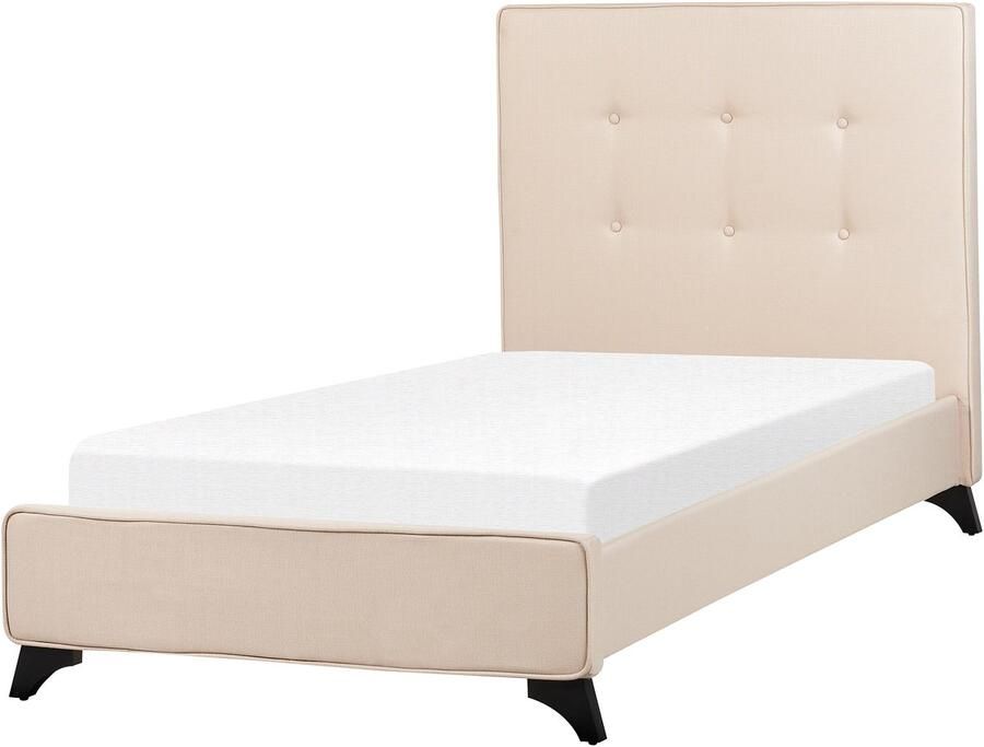 Beliani -AMBASSADOR-Eenpersoonsbed-Donkerhout-90 x 200 cm-Polyester