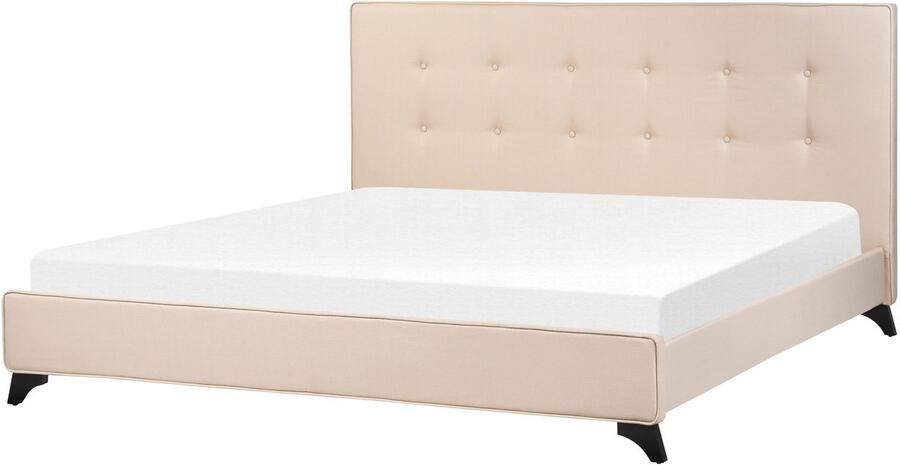 Beliani AMBASSADOR Tweepersoonsbed Beige 180 x 200 cm Polyester - Foto 3