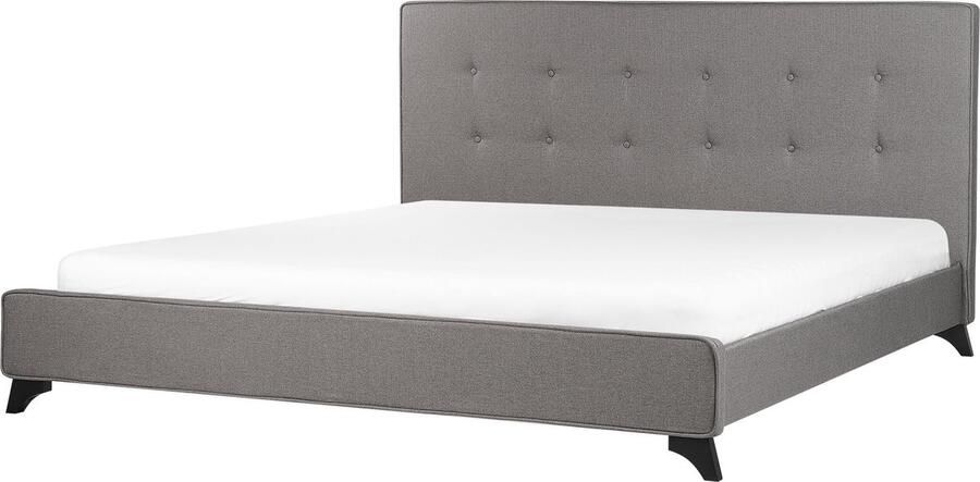 Beliani AMBASSADOR Tweepersoonsbed Grijs 180 x 200 cm Polyester