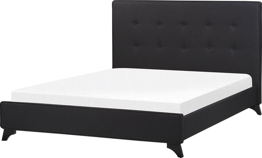 Beliani -AMBASSADOR -Tweepersoonsbed-Zwart-140 x 200 cm-Chenille - Foto 2