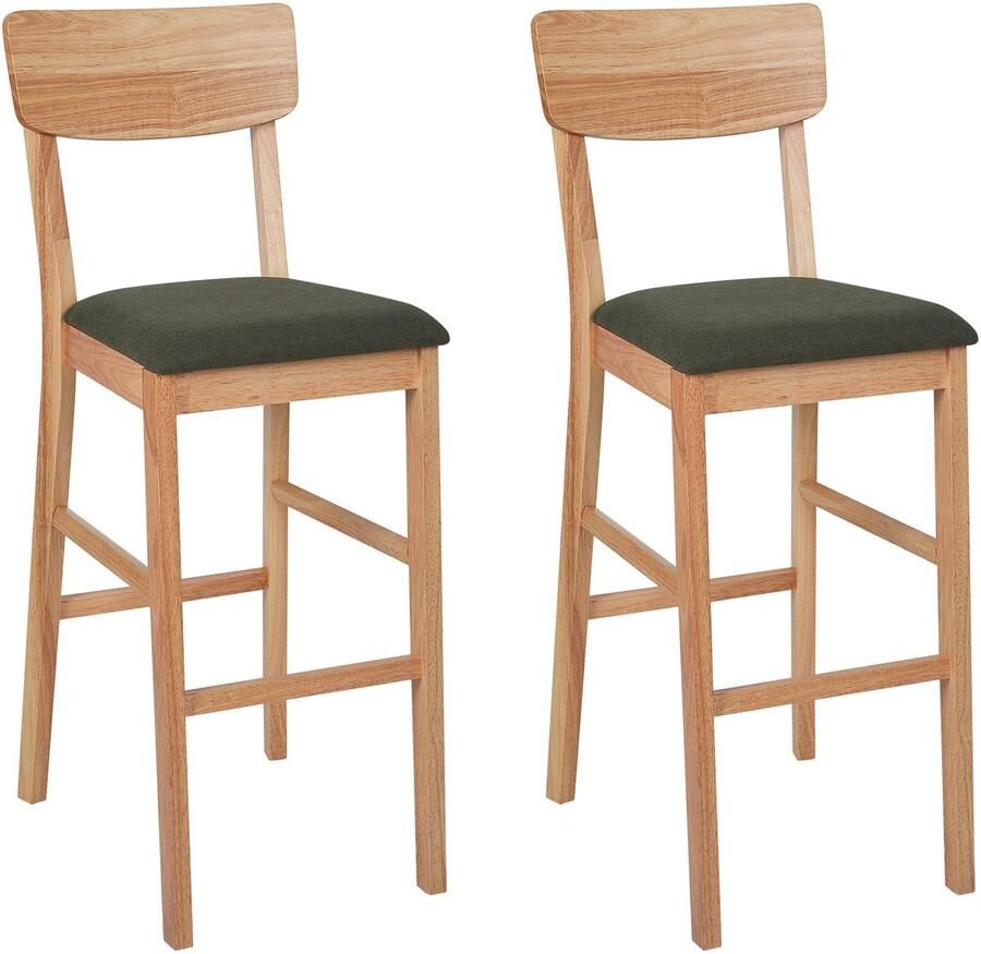 Beliani AMBLER Barkruk-Lichte houtkleur-Rubberhout