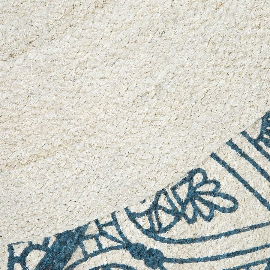 Beliani ANADERE Laagpolig vloerkleed Blauw 120 cm Jute