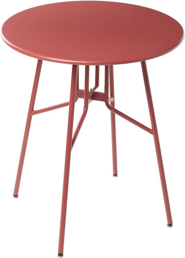 Beliani Bistrotafel TALTAL 64 cm 64 cm Metaal Rood