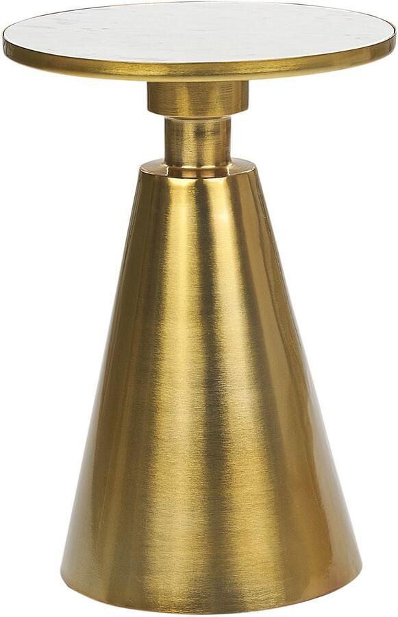 Beliani ANDRES Bijzettafel Wit Goud Metaal