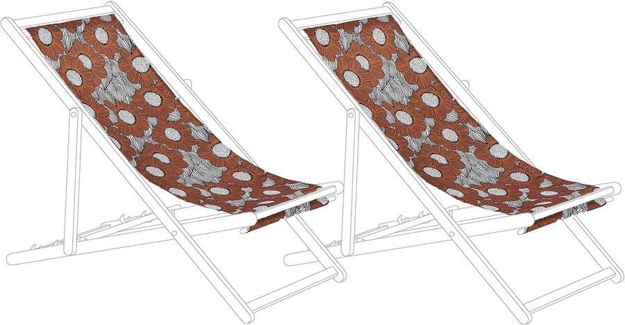 Beliani ANZIO AVELLINO Ligstoel doek set van 2 Rood Polyester