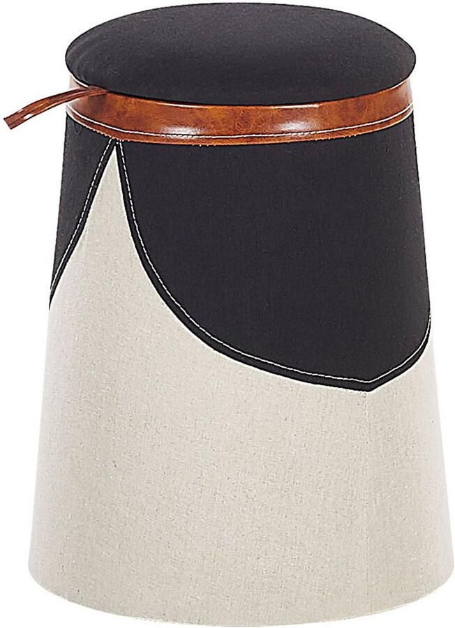 Beliani Kinderpoef met opbergruimte APACHE Kunstlinnen Beige 33 cm 33 cm 45 cm