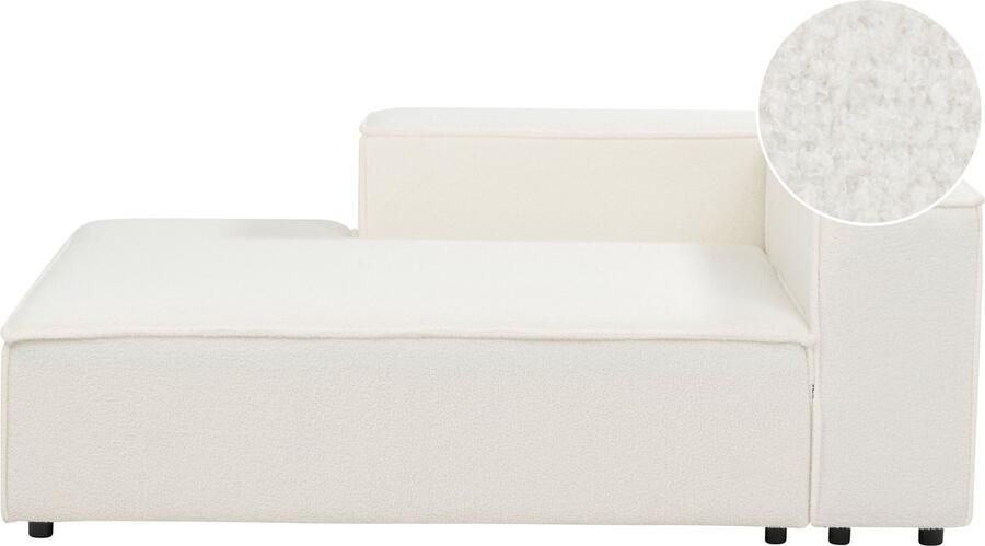 Beliani ARDAL- Chaise longue Crème Rechtszijdig Bouclé