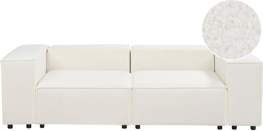 Beliani Modulaire bank APRICA Bouclé Wit 2-zitter