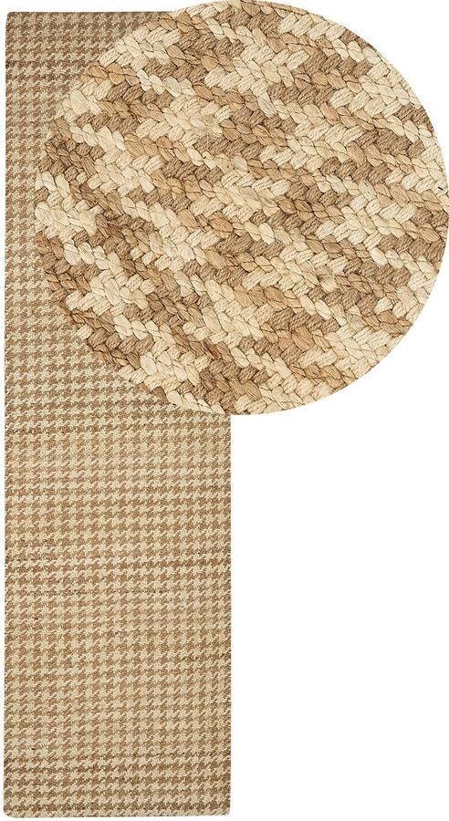 Beliani ARAPTEPE Laagpolig vloerkleed Beige 80 x 300 cm Jute