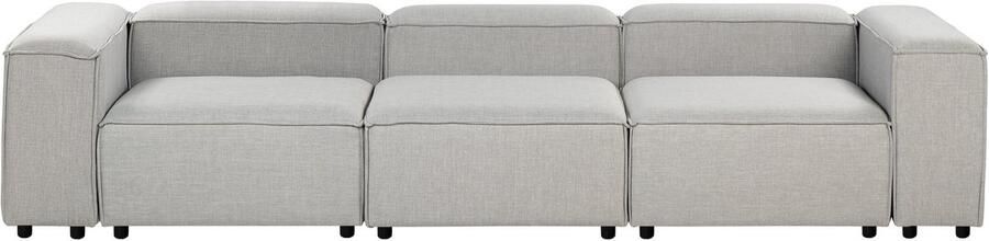 Beliani Modulaire bank ARDAL Stof Lichtgrijs 3-zitter
