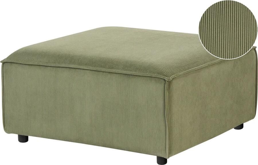 Beliani ARDAL Ottomaan Groen Corduroy