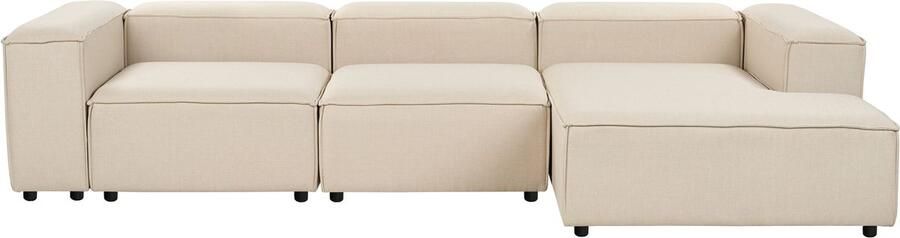 Beliani ARDAL Driezitsbank Beige Linkszijdig Polyester