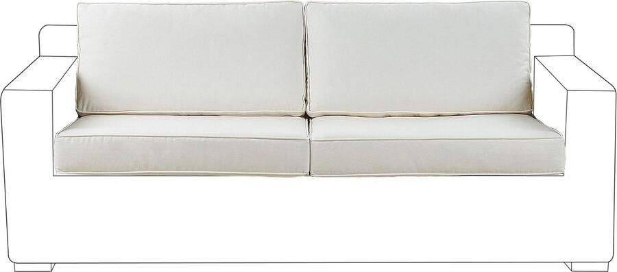 Beliani ARDEA Tuinkussenhoezen set tuinbank Wit Polyester