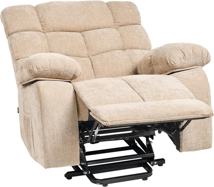 Beliani ARES Relaxfauteuil elektrisch Beige Stof