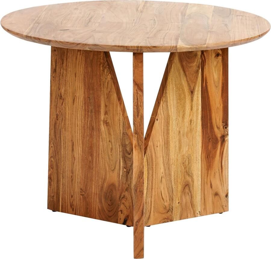 Beliani ARRAN Eettafel Lichthout 100 x 100 cm Acaciahout