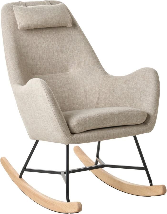 Beliani ARRIE Schommelstoel Lichtbeige Polyester