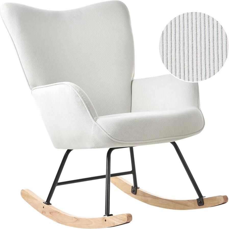 Beliani Schommelstoel ARSET Corduroy Gebroken wit
