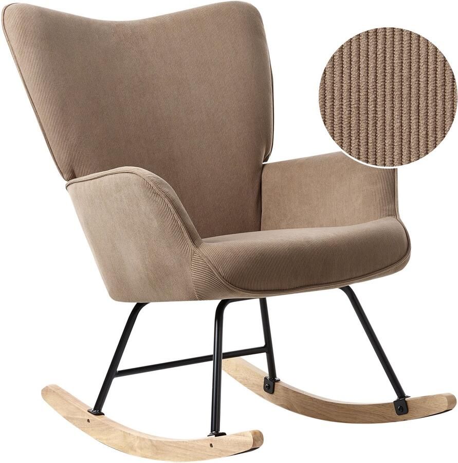 Beliani Schommelstoel ARSET Corduroy Taupe