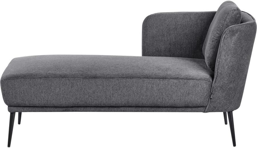 Beliani ARTHEZE Chaise longue Donkergrijs Rechtszijdig Polyester