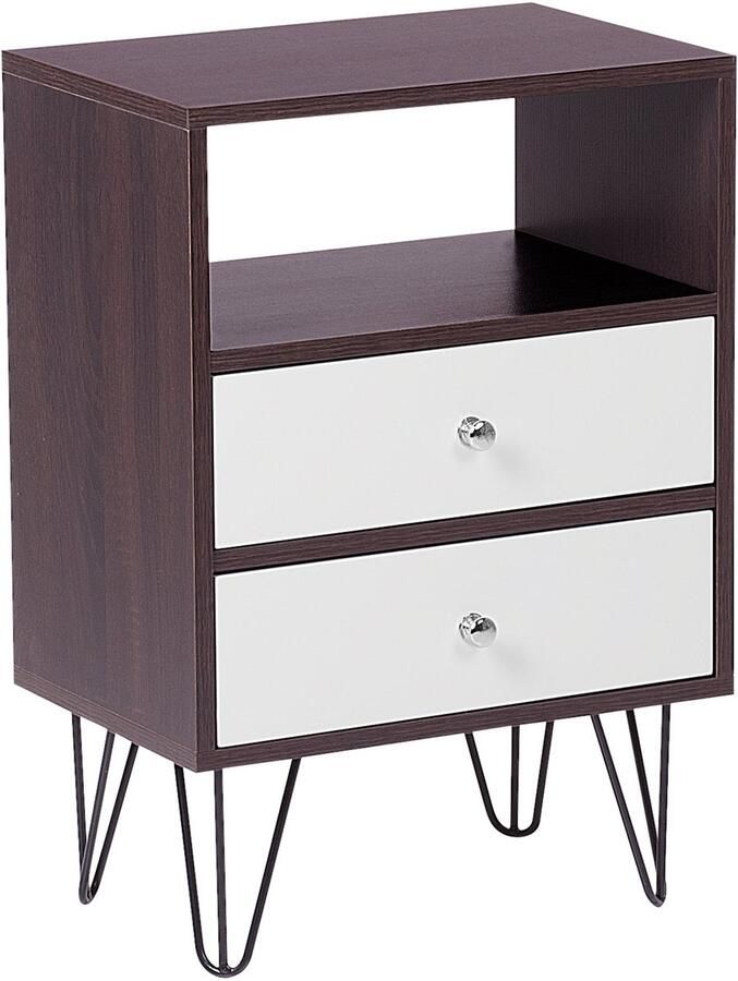 Beliani ARVIN Bedside Table Donkere houtkleur MDF