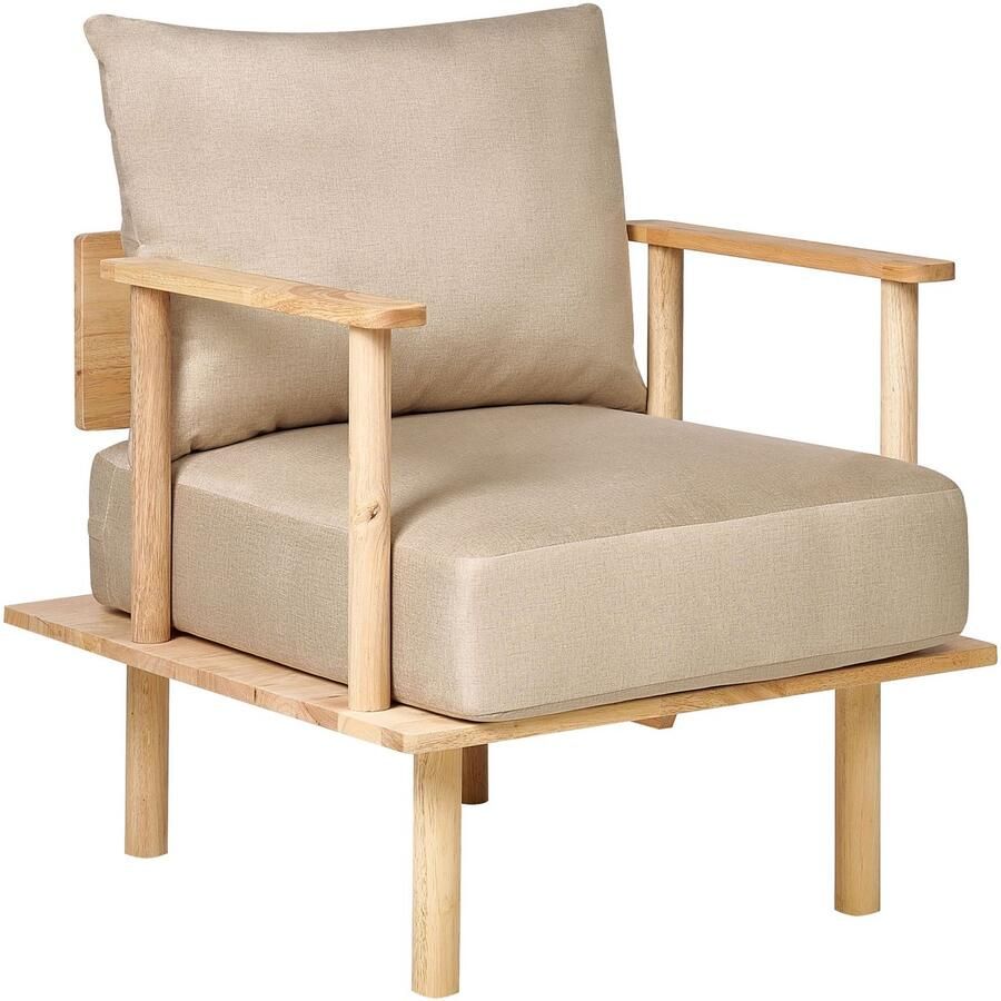 Beliani ASKER Fauteuil Zandbeige Polyester