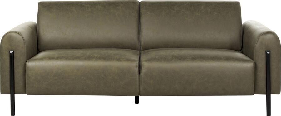 Beliani ASKIM Driezitsbank Donkergroen Polyester