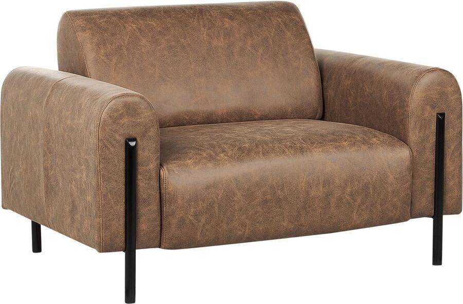 Beliani ASKIM Fauteuil Bruin Polyester