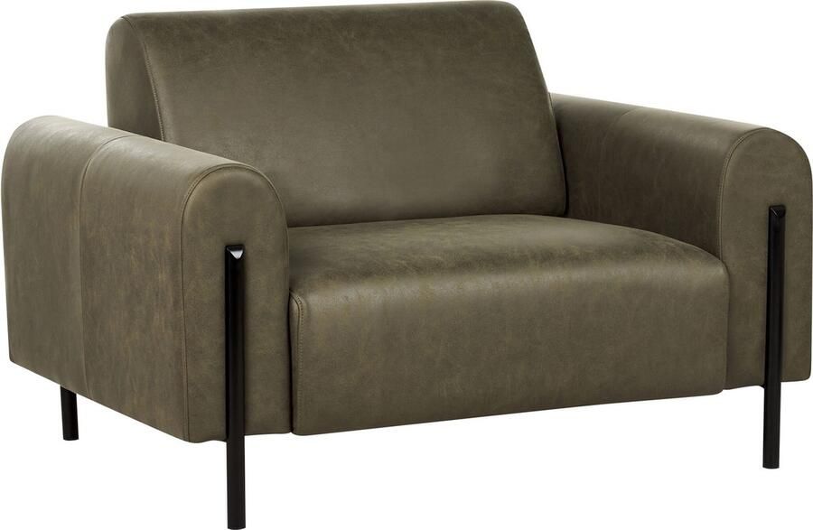 Beliani ASKIM Fauteuil Donkergroen Polyester