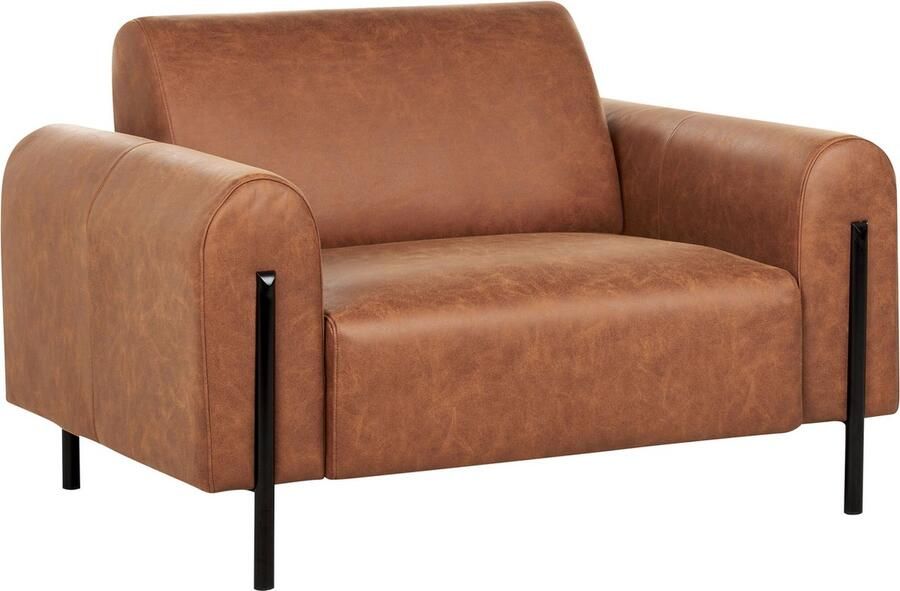 Beliani ASKIM Fauteuil Goudbruin Polyester