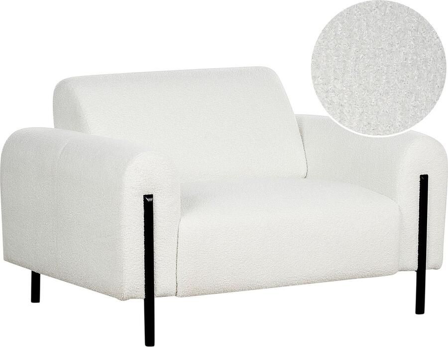 Beliani Fauteuil ASKIM Bouclé Wit