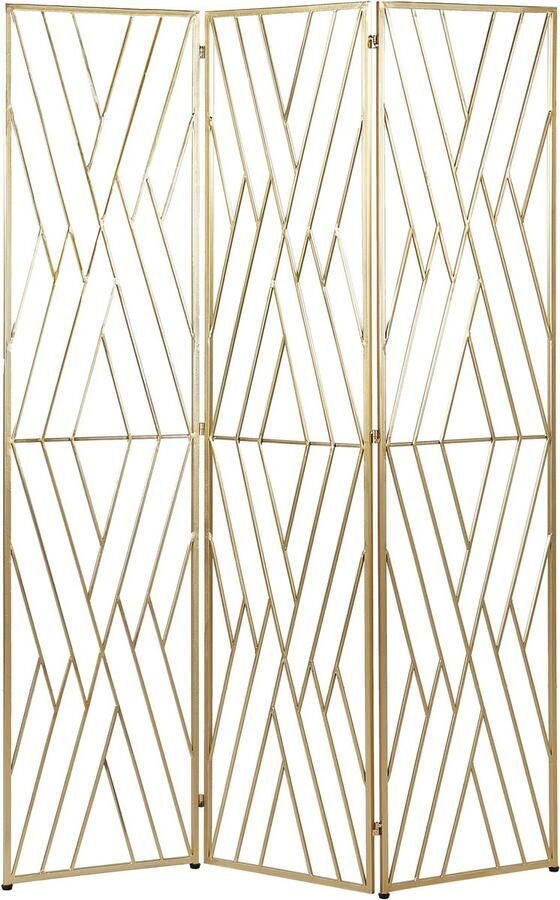 Beliani Roomdivider met 3 panelen ASOLO Goud 117 cm 170 cm