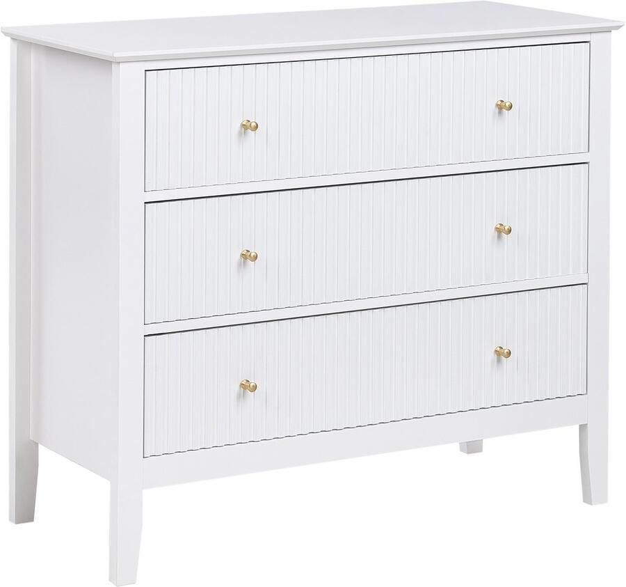 Beliani ASSISI Dressoir 3 lades Wit MDF