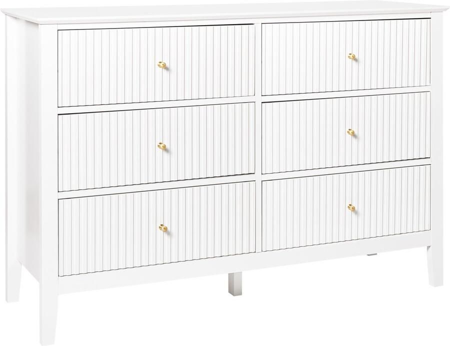 Beliani ASSISI Dressoir 6 lades Wit MDF
