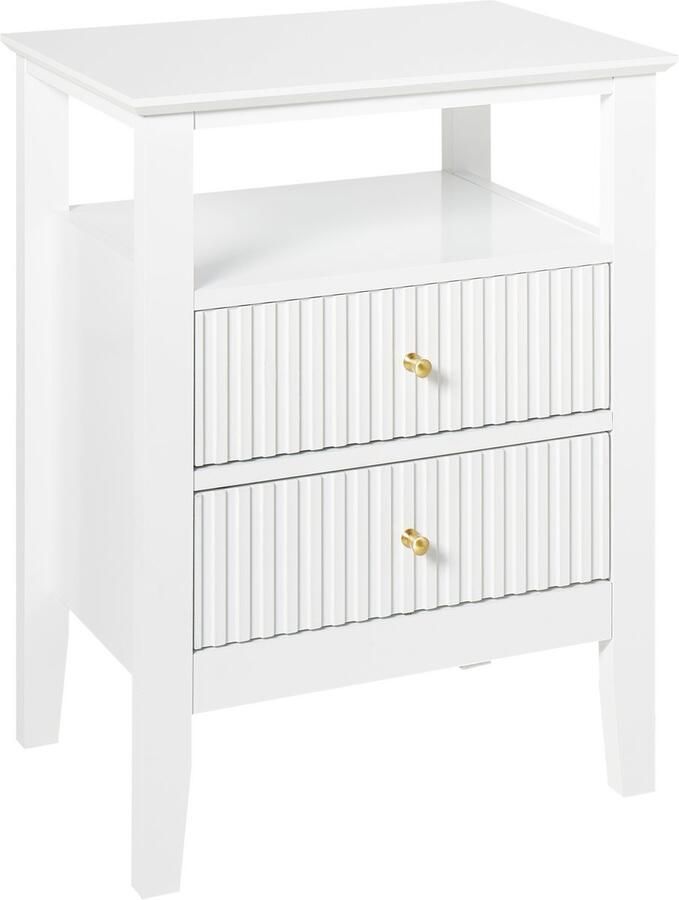 Beliani ASSISI Nachtkastje 2 lade Wit MDF